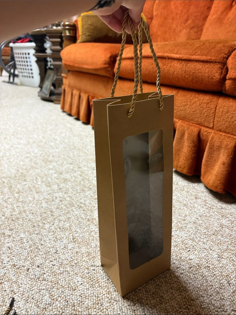 Brown paper wine bottle bags